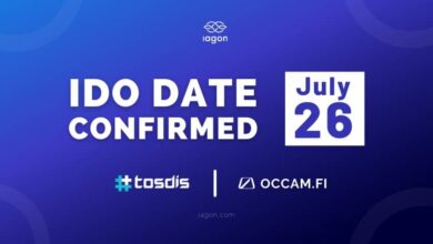 IAGONführtseinerwarteteserstesDEX AngebotaufTosdis.financeundOccam.fidurch