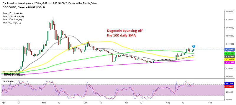 Dogecoin ist jetzt offiziell bullish, da MAs zur Unterstützung werden