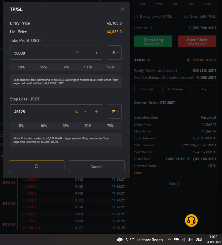 ByBit Server Wartezeit beim einfachen ändern des Stoploss