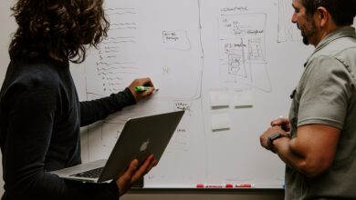 NYDIG, two people in front of a whiteboard