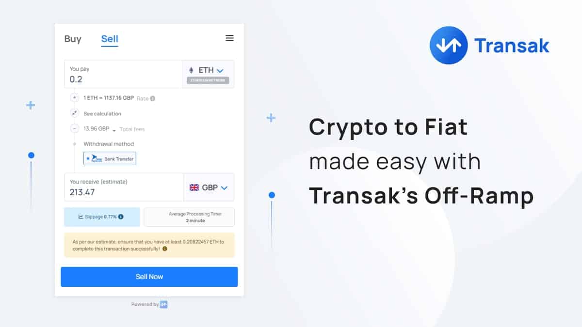 Transak startet Crypto-to-Fiat Off-Ramp für über 40 Krypto-Assets