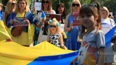 Von Brüssel bis Bangkok Unterstützungsdemonstrationen für die Ukraine