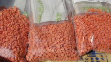 Spitze in Booten, die Meth aus Myanmar schmuggeln