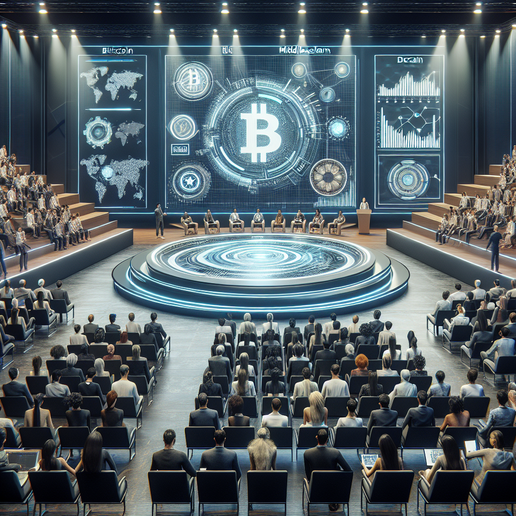 Blockchain-Futuristenkonferenz zur Präsentation der Zukunft von Bitcoin, Web3 und Kryptowährung