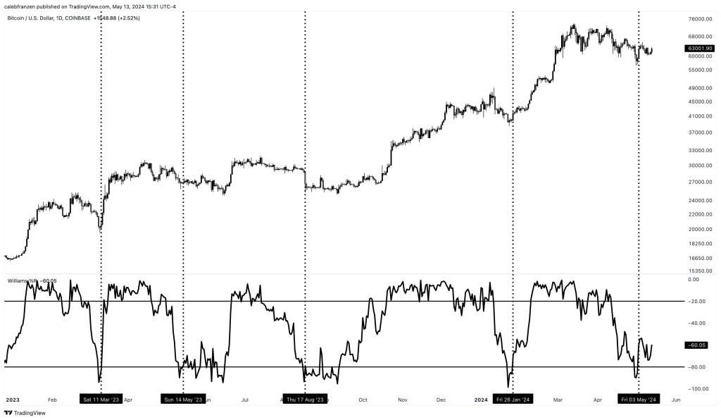 50-Tage-Williams%R-Oszillator auf BTC-Chart |  Quelle: Analyst auf X