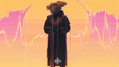 Kryptowährungen im DeFi-Bereich: Grafiken von Diagrammen, Münzen und einem digitalen Wallet.