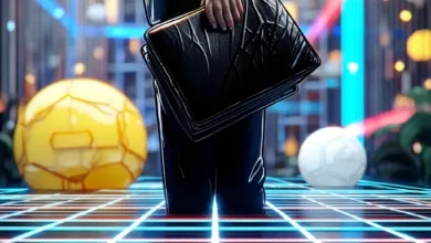 Krypto-Assets und DeFi: Grafiken von Diagrammen, digitalen Münzen und Blockchain-Symbolen, die Finanzinnovationen darstellen.